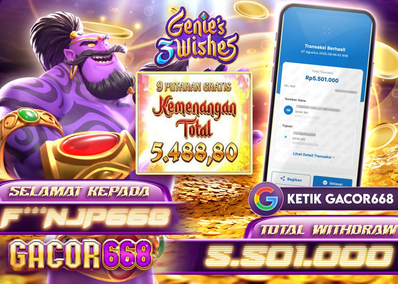 F***NJP668 JACKPOT GENIE'S 3 WISHES 1000 Rp 5.501.000 - LUNAS