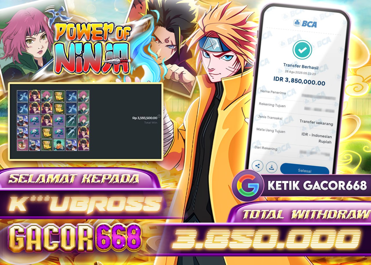 K***UBROS88 JACKPOT POWER OF NINJA Rp 3.850.000 - LUNAS