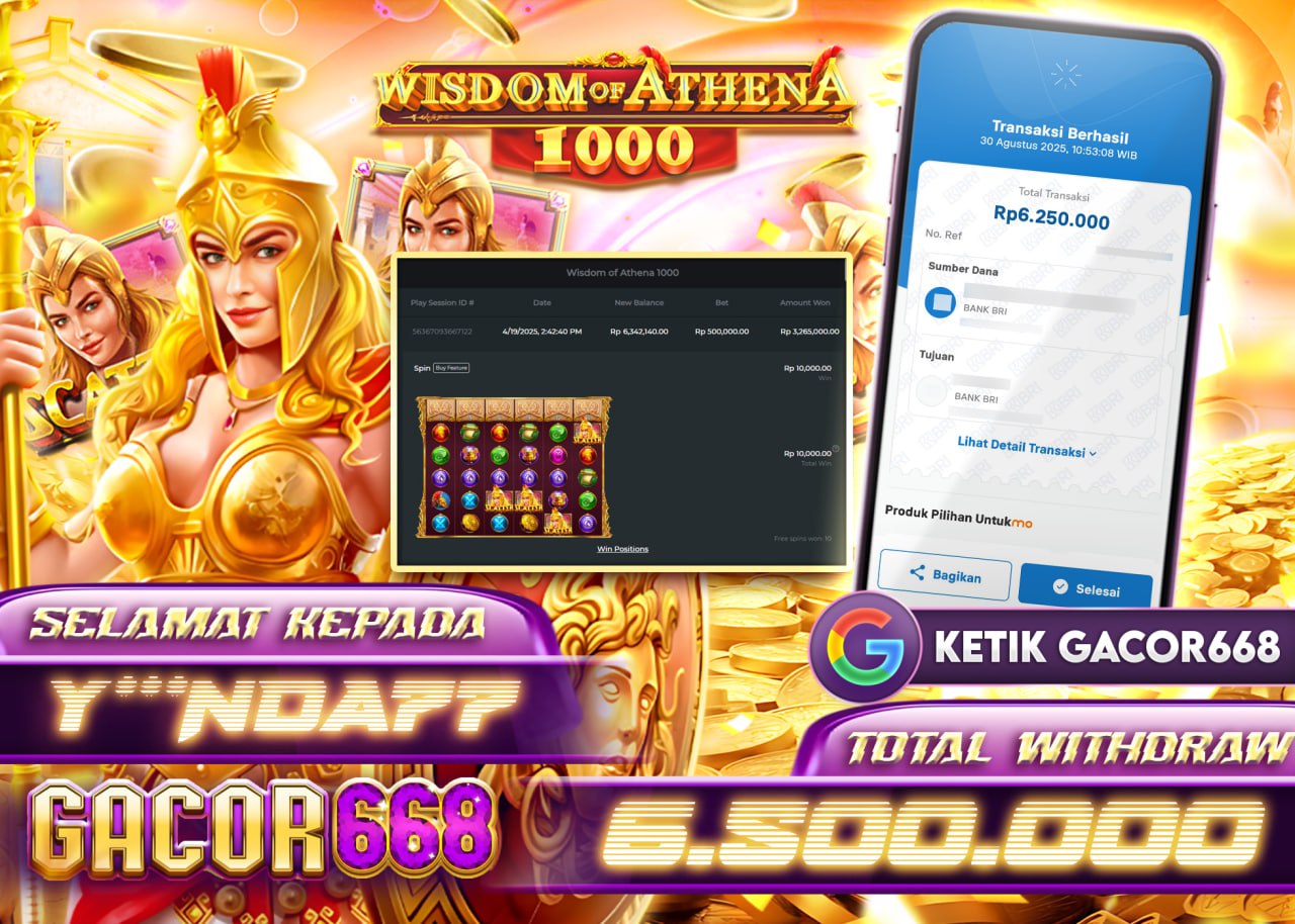 Y***NDA77 JACKPOT WISDOM OF ATHENA Rp 6.500.000 - LUNAS