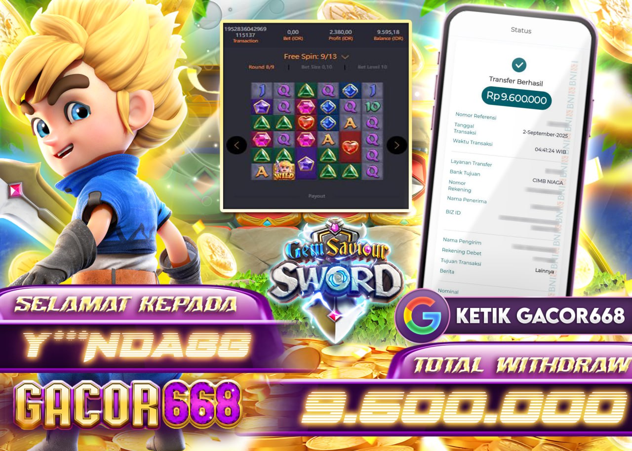 Y***NDA88 JACKPOT GEM SAVIOUR SWORD Rp 9.600.000 - LUNAS