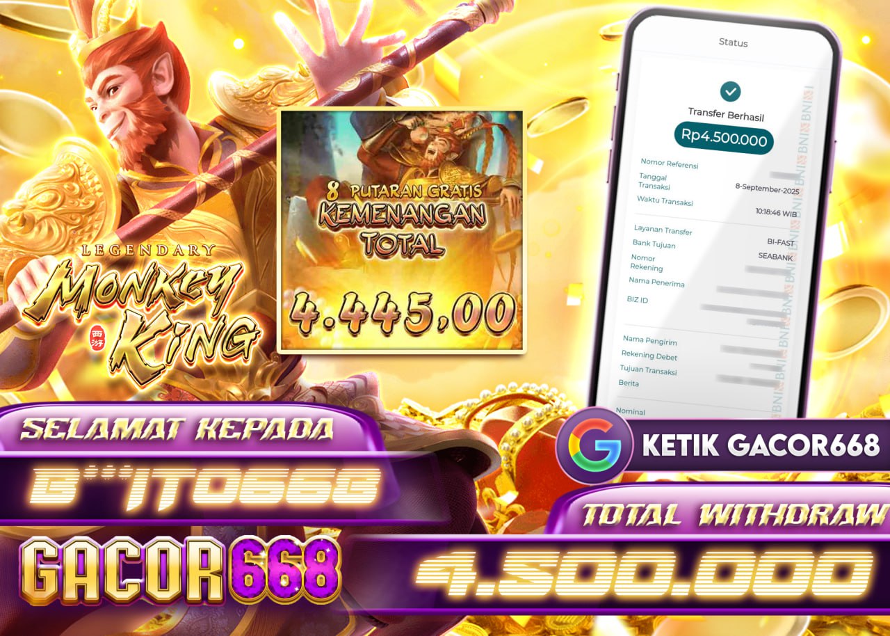 B***ITO668 JACKPOT MONKEY KING Rp 4.500.000 - LUNAS