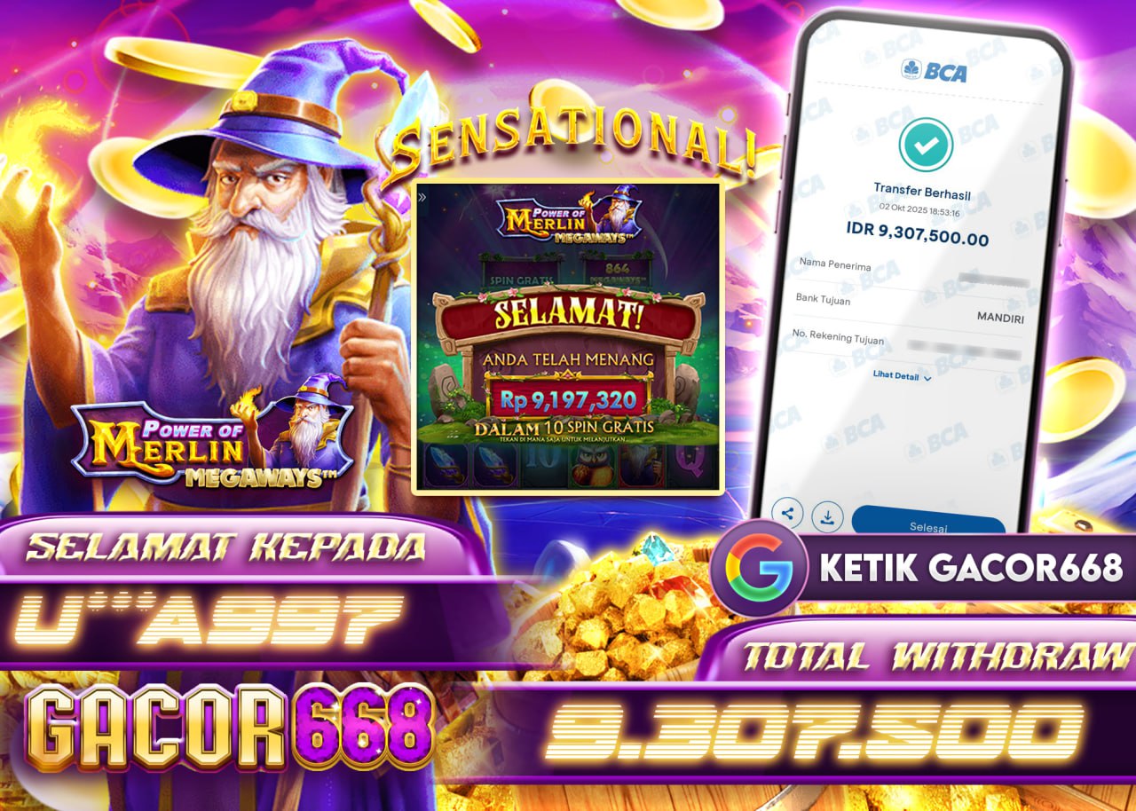 U***A997 JACKPOT POWER OF MERLIN Rp 9.307.500 - LUNAS