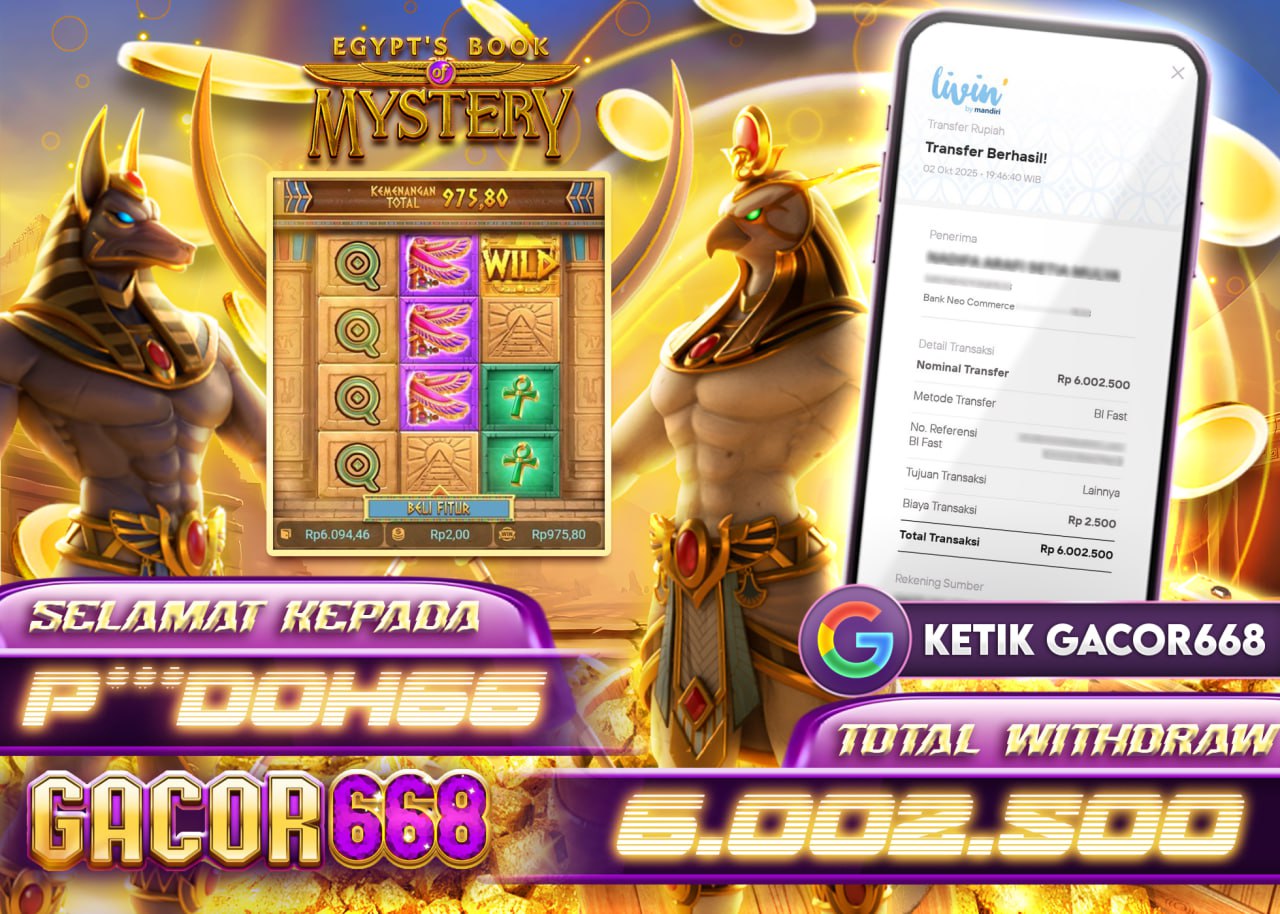 P***DOH66 JACKPOT EGYPT BOOK MYSTERY Rp 6.002.500 - LUNAS
