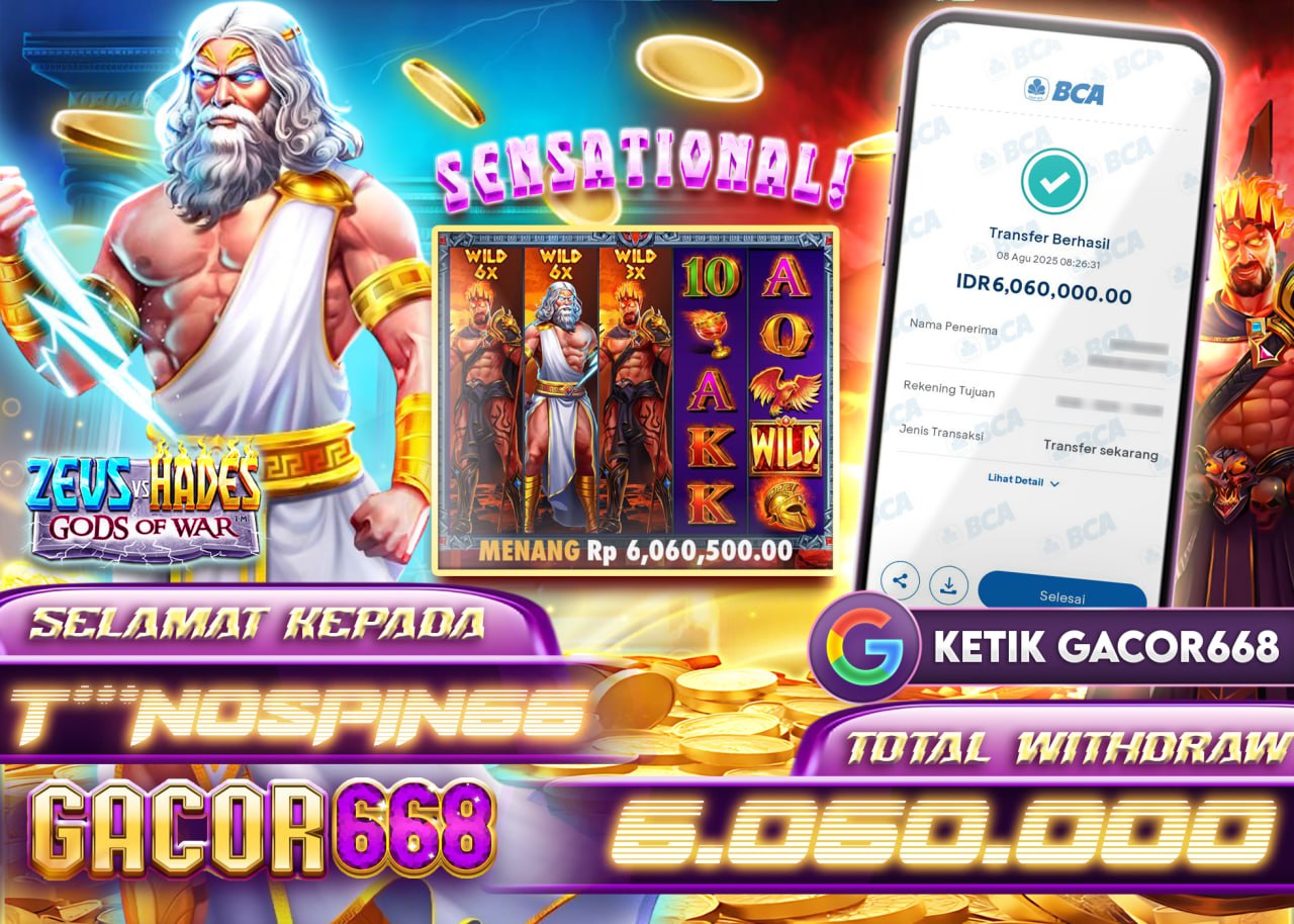 T***NOSPIN66 JACKPOT ZEUS VS HADES GODS OF WAR Rp 6.060.000 - LUNAS